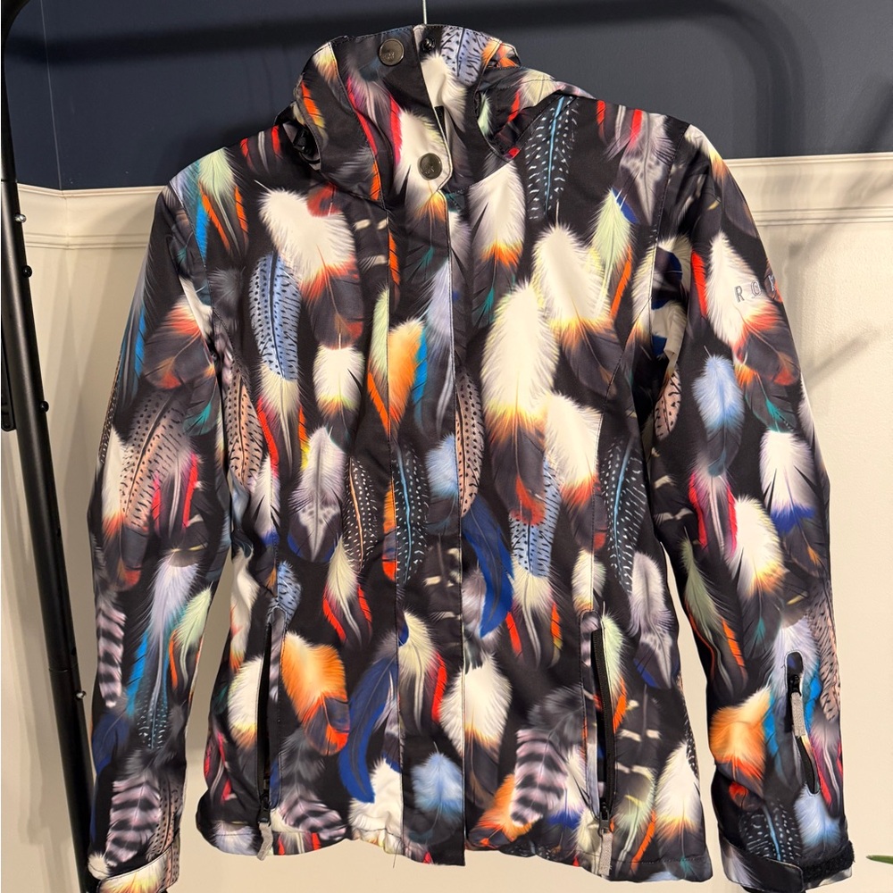 Roxy Multicolor Feather Print Ski Jacket - image 3
